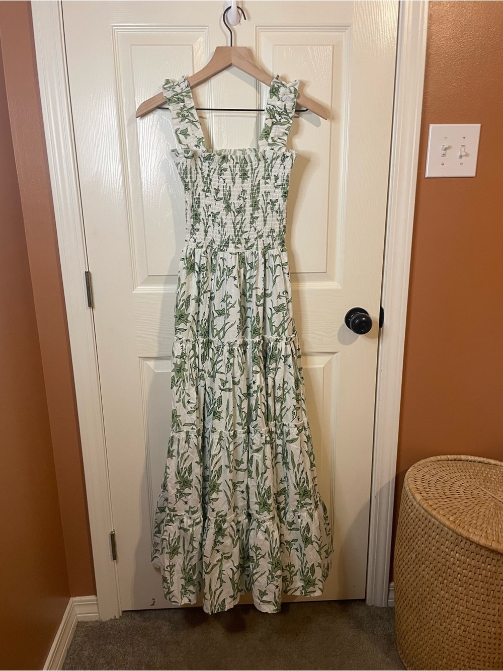 Fox & Hen Floral Smocked Maxi Dress Cottagecore Size XS